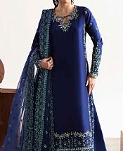 Akbar Aslam Blue Silk Suit- Pakistani Designer Chiffon Suit