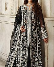 Akbar Aslam Black Organza Suit- Pakistani Chiffon Dress