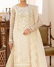 Akbar Aslam Off-white Organza Suit- Pakistani Designer Chiffon Suit