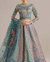 Bluish Grey/Green Organza Suit