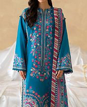 Akbar Aslam Dark Turquoise Lawn Suit- Pakistani Lawn Dress