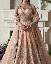 Akbar Aslam Pale Pink Net Suit- Pakistani Designer Chiffon Suit