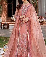 Akbar Aslam Tea Pink Organza Suit- Pakistani Designer Chiffon Suit