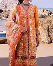 Akbar Aslam Halloween Orange Lawn Suit- Pakistani Designer Lawn Suits