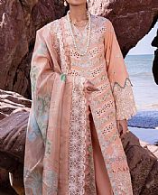 Akbar Aslam Peachy Pink Lawn Suit- Pakistani Designer Lawn Suits