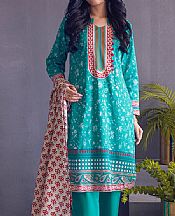 Sea Green Cambric Suit- Pakistani Winter Dress