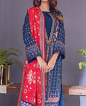 Royal Blue Cambric Suit- Pakistani Winter Dress