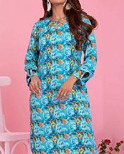 Turquoise Cottel Suit (2 Pcs)- Pakistani Winter Dress