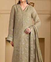 Alizeh Dark Beige Chiffon Suit- Pakistani Designer Chiffon Suit