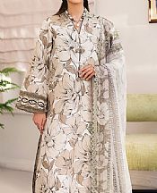 Alizeh Ivory/Grey Lawn Suit- Pakistani Lawn Dress