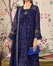 Alizeh Indigo Chiffon Suit- Pakistani Chiffon Dress