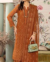 Alizeh Rust Chiffon Suit- Pakistani Designer Chiffon Suit