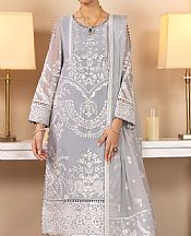 Alizeh Silver Grey Chiffon Suit- Pakistani Designer Chiffon Suit