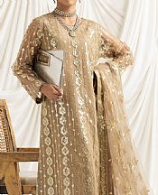 Alizeh Tan Net Suit- Pakistani Chiffon Dress