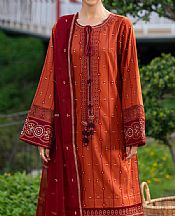 Alizeh Rust Lawn Suit- Pakistani Lawn Dress