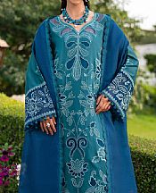 Alizeh Teal Lawn Suit- Pakistani Lawn Dress