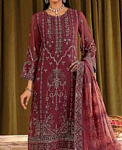 Alizeh Crimson Chiffon Suit- Pakistani Chiffon Dress