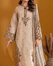 Alizeh Beige Lawn Suit- Pakistani Lawn Dress