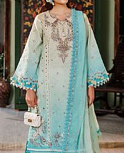 Alizeh Summer Green/Blue Lawn Suit- Pakistani Lawn Dress