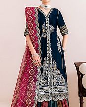 Alizeh Midnight Blue Velvet Suit- Pakistani Winter Dress