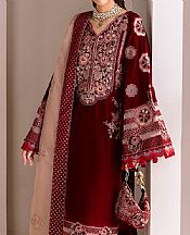 Alizeh Maroon Velvet Suit- Pakistani Winter Dress