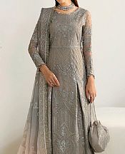 Alizeh Grey Net Suit- Pakistani Chiffon Dress