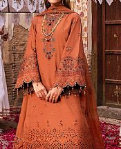 Alizeh Rust Lawn Suit- Pakistani Lawn Dress