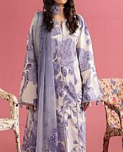 Alizeh Off White/Pastel Purple Lawn Suit- Pakistani Designer Lawn Suits
