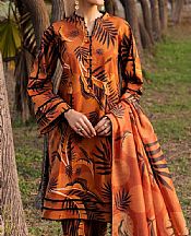 Alizeh Rust Lawn Suit- Pakistani Designer Lawn Suits