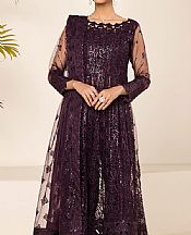 Alizeh Plum Net Suit- Pakistani Chiffon Dress