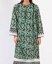Pastel Green/Black Lawn Kurti- Pakistani Designer Lawn Dress