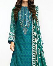 Teal Lawn Suit (2 Pcs)- Pakistani Lawn Dress