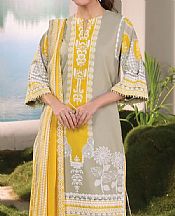 Golden Yellow/Grey Cambric Suit- Pakistani Winter Clothing