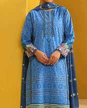 Alkaram Cornflower Blue Cambric Suit- Pakistani Designer Lawn Suits