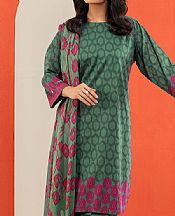 Alkaram Bottle Green Cambric Suit (2 Pcs)- Pakistani Designer Lawn Suits