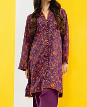 Alkaram Plum Cambric Kurti- Pakistani Lawn Dress