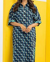 Alkaram Denim Blue Cambric Kurti- Pakistani Lawn Dress