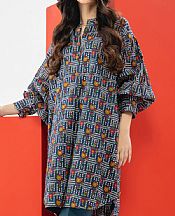 Alkaram Midnight Blue Cambric Kurti- Pakistani Designer Lawn Suits