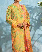 Alkaram Orange Viscose Suit- Pakistani Designer Lawn Suits