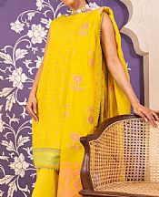 Alkaram Yellow Jacquard Suit- Pakistani Lawn Dress