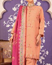 Alkaram Peach Jacquard Suit- Pakistani Designer Lawn Suits