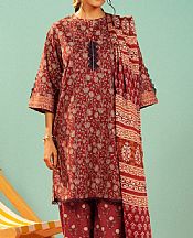 Alkaram Vivid Burgundy Lawn Suit- Pakistani Designer Lawn Suits
