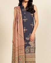 Alkaram Navy Lawn Suit- Pakistani Designer Lawn Suits