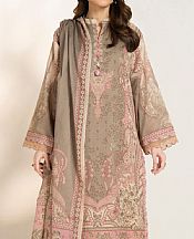 Alkaram Beige Lawn Suit- Pakistani Designer Lawn Suits