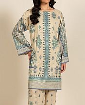 Alkaram Ivory Lawn Suit (2 pcs)- Pakistani Designer Lawn Suits