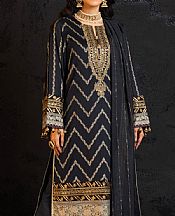 Alkaram Black Dobby Suit- Pakistani Designer Chiffon Suit
