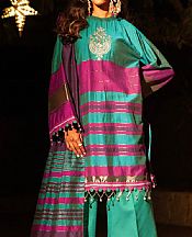Alkaram Teal Yarn Dyed Suit (2 pcs)- Pakistani Chiffon Dress