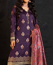 Alkaram Purple Cotton Suit (2 pcs)- Pakistani Designer Chiffon Suit