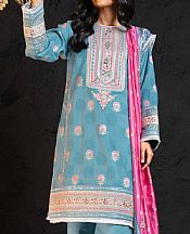 Alkaram Light Blue Jacquard Suit