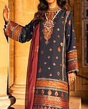 Alkaram Navy Blue Jacquard Suit- Pakistani Chiffon Dress